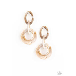Paparazzi Faux Marble Acrylic Earrings Womens/Havana HAUTE Spot - Brown